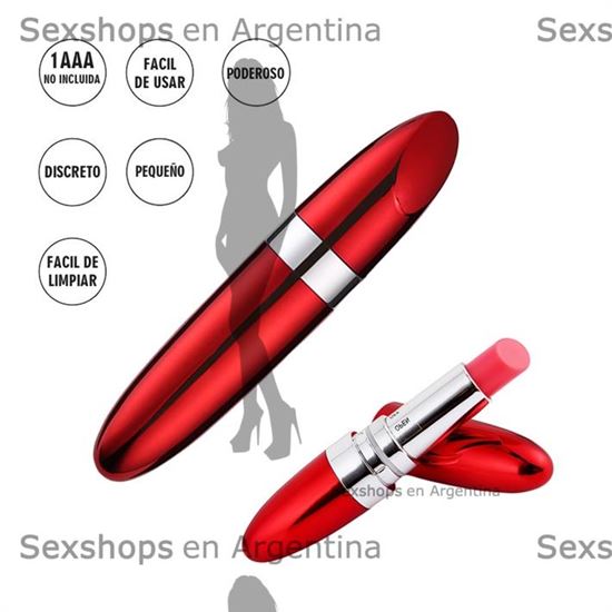 Estimulador de clitoris rojo con forma de lapiz labial Tucana